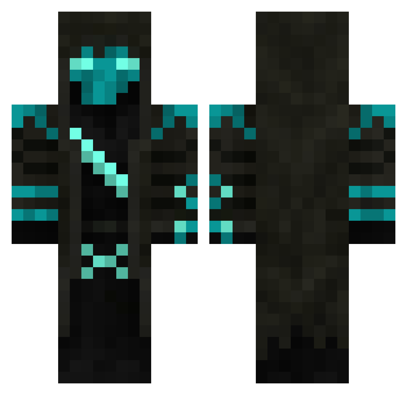 sabertoothcat Minecraft skin, front and back view