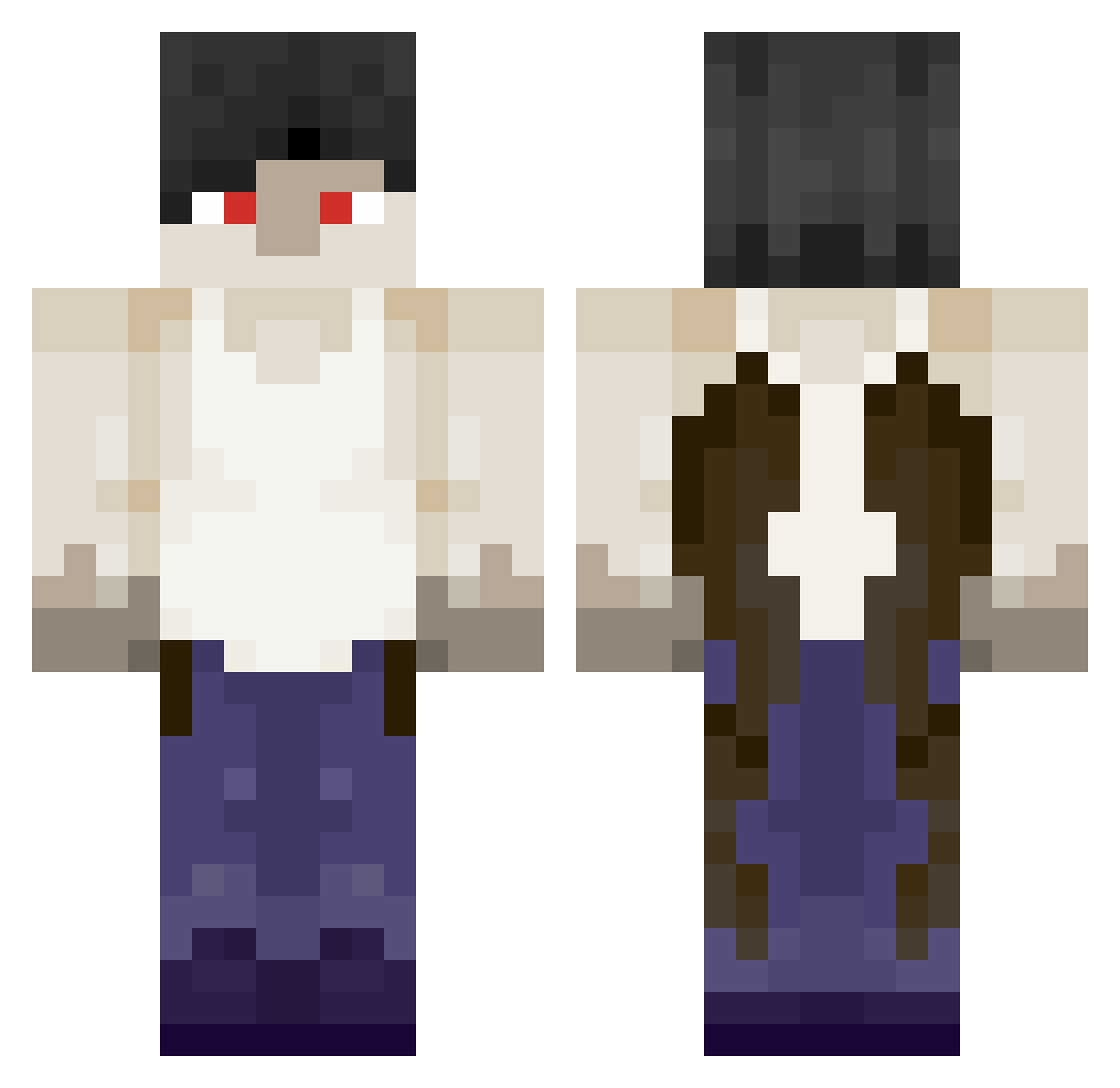BleuMoon1 Minecraft skin, front and back view