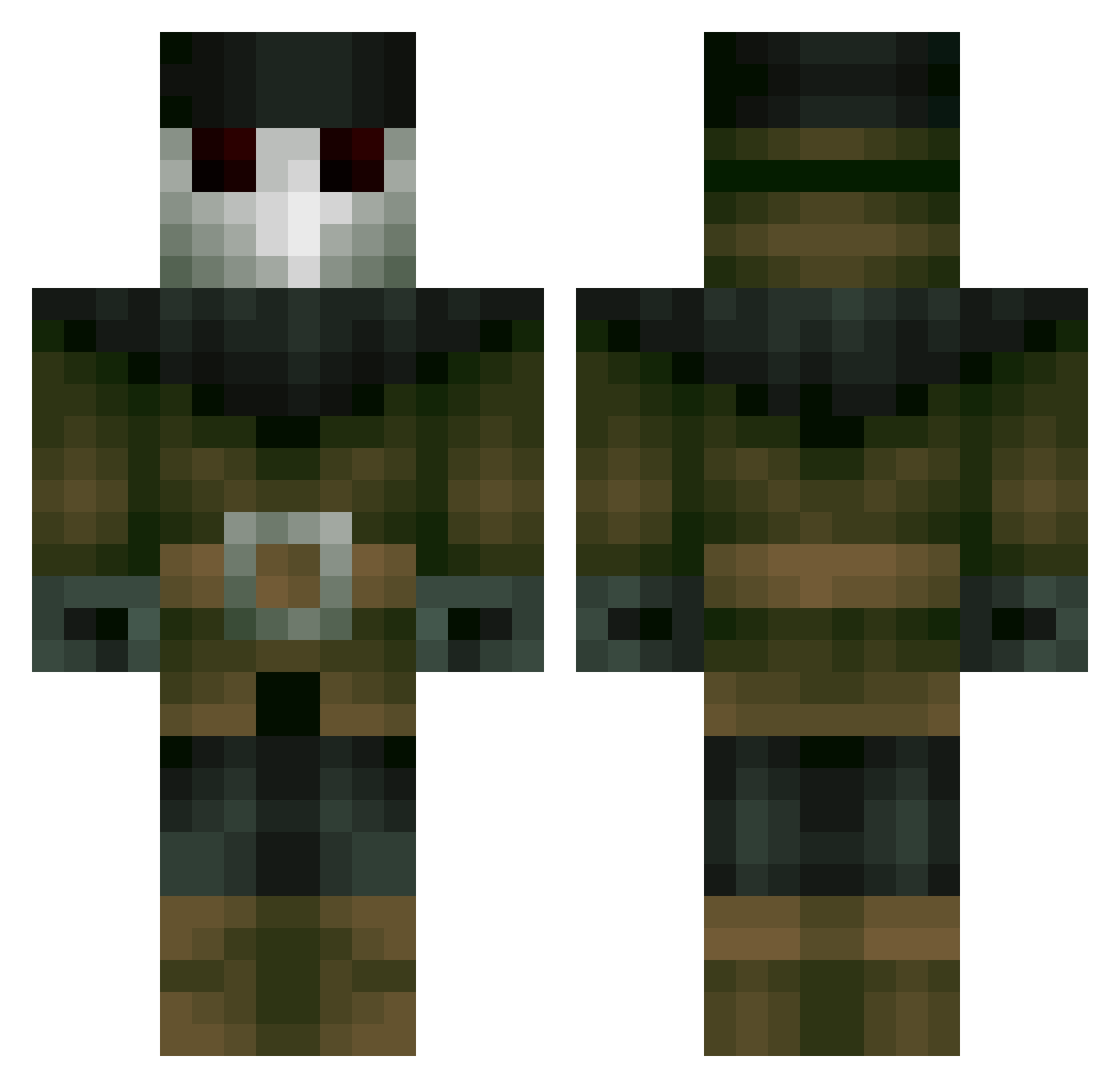 Phyllodes Minecraft skin, front and back view