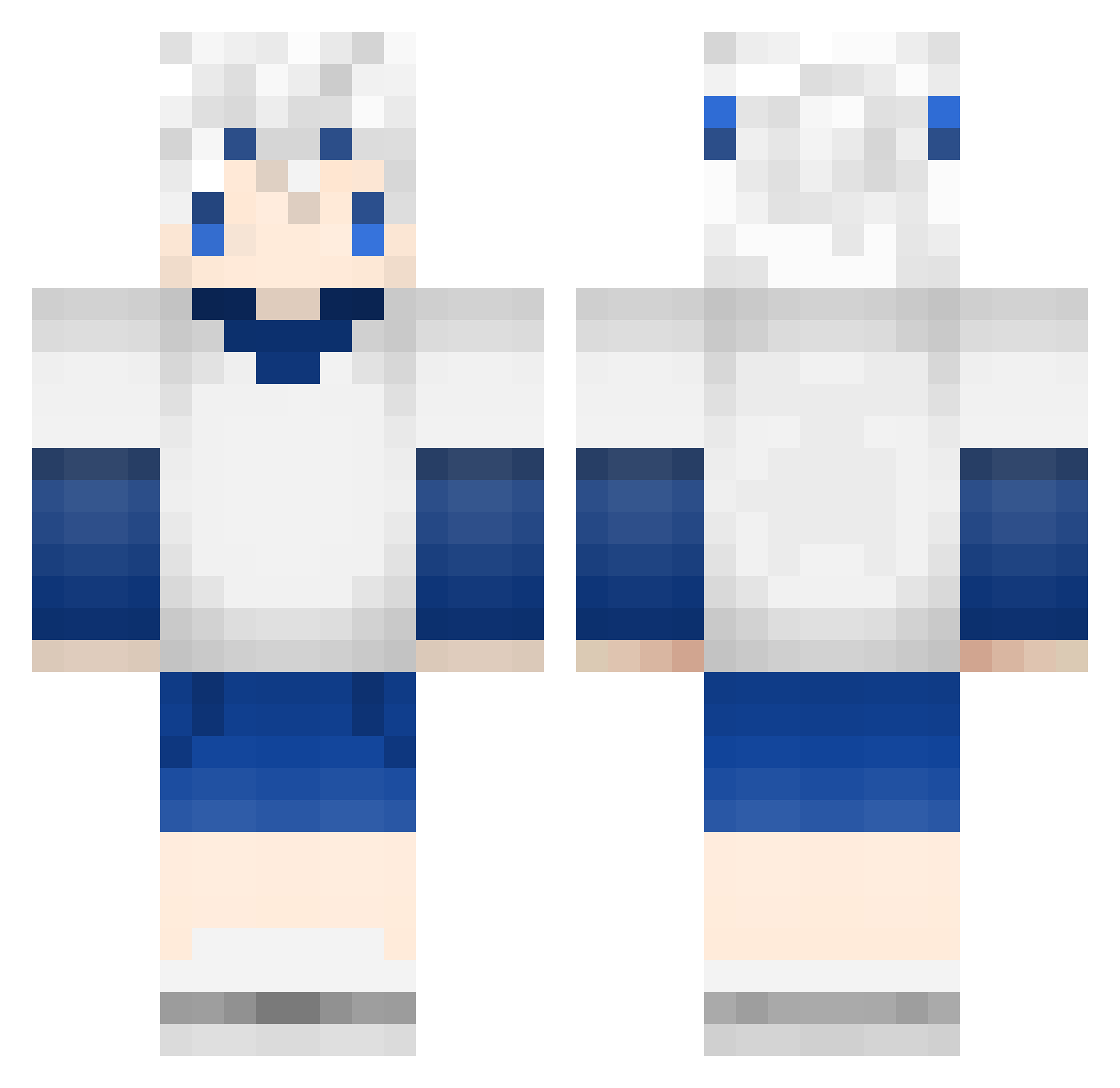 Exploring Minecraft skin, front and back view
