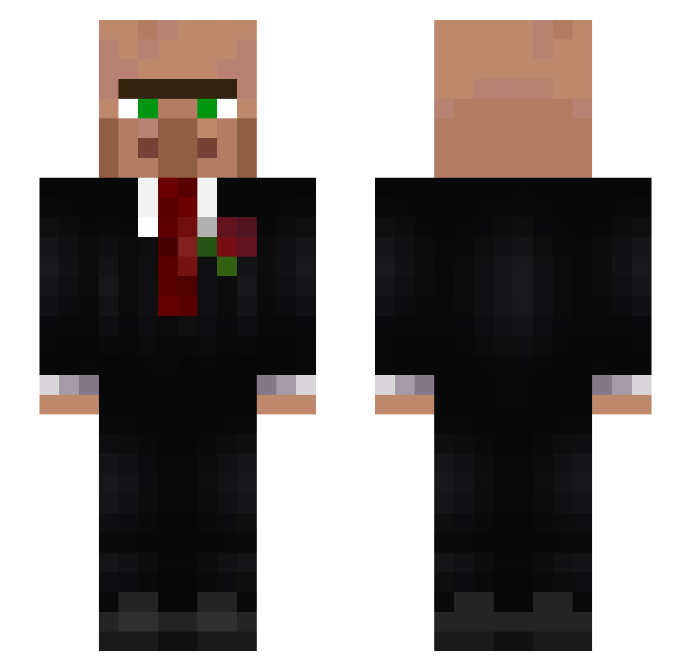 Alforjas Minecraft skin, front and back view
