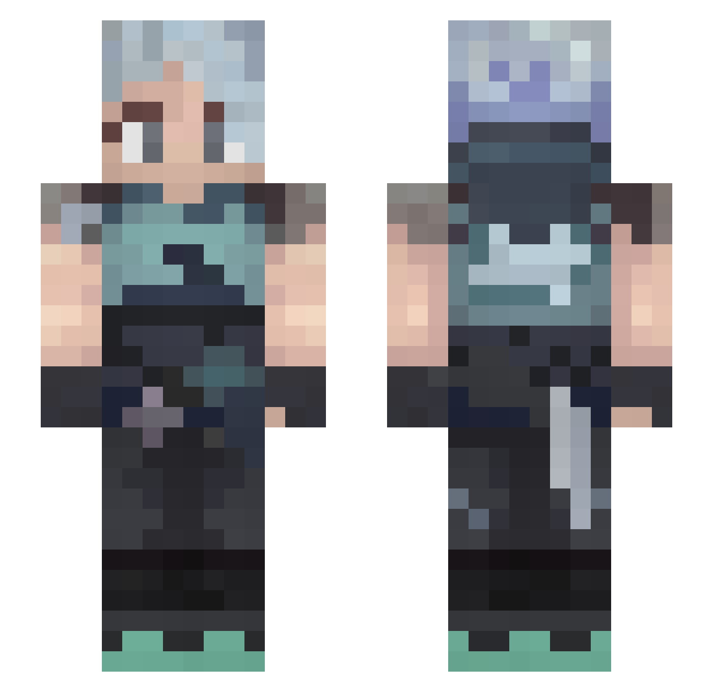 MrTinkerer Minecraft skin, front and back view