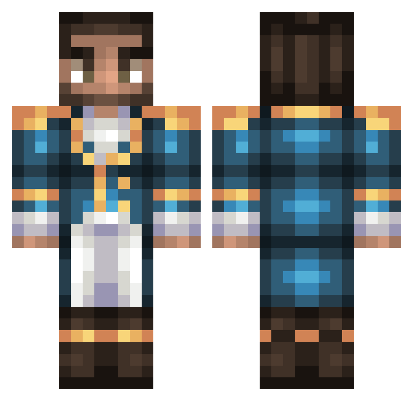 bacca_08 Minecraft skin, front and back view
