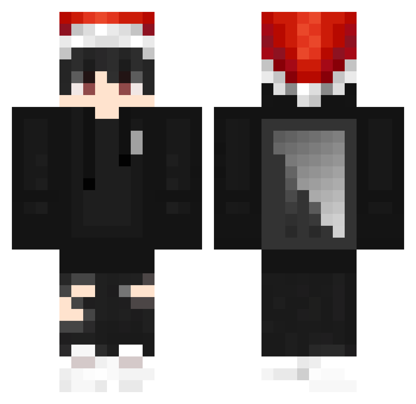 Raspberra Minecraft skin, front and back view