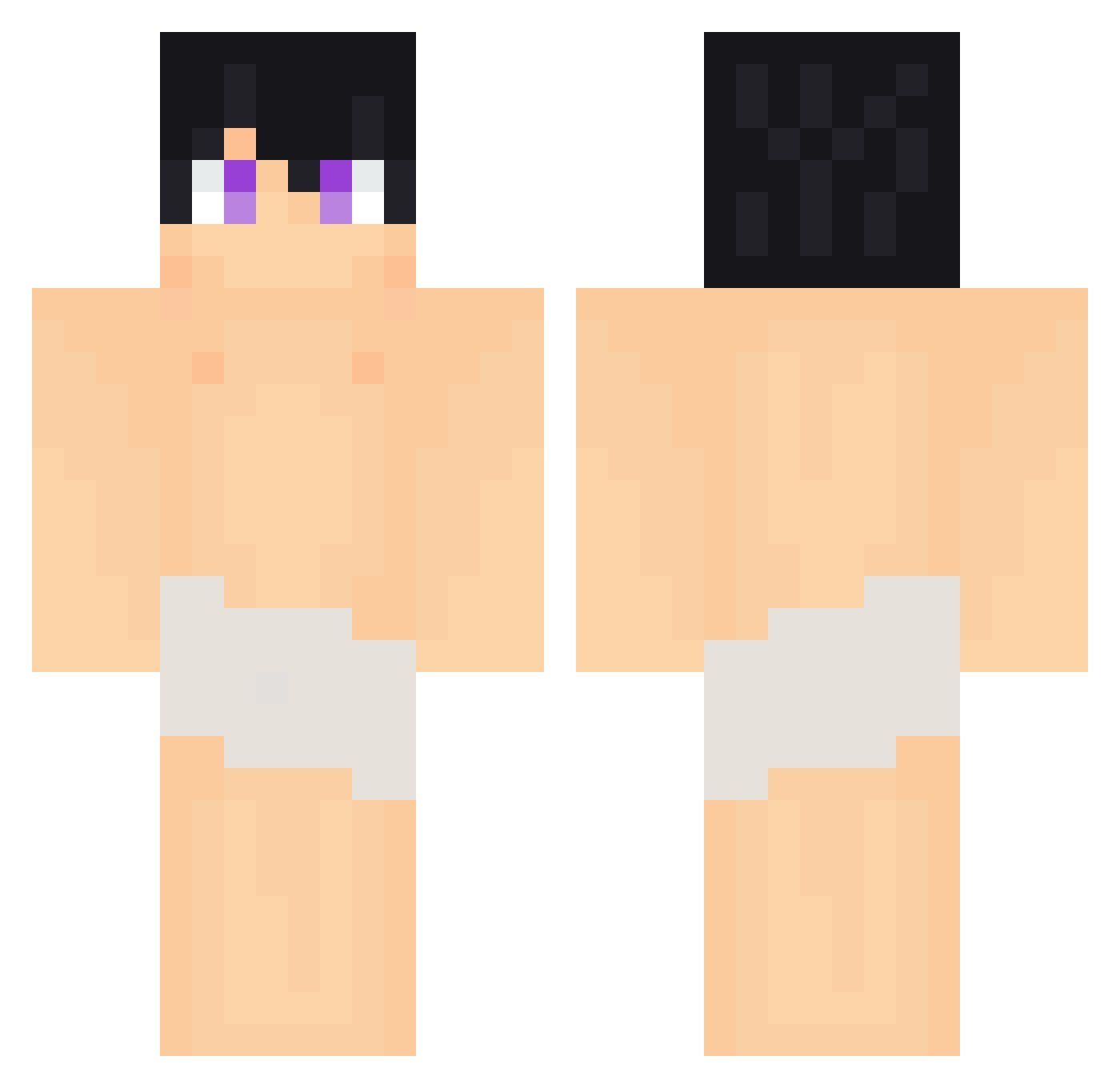 6Raysss Minecraft skin, front and back view