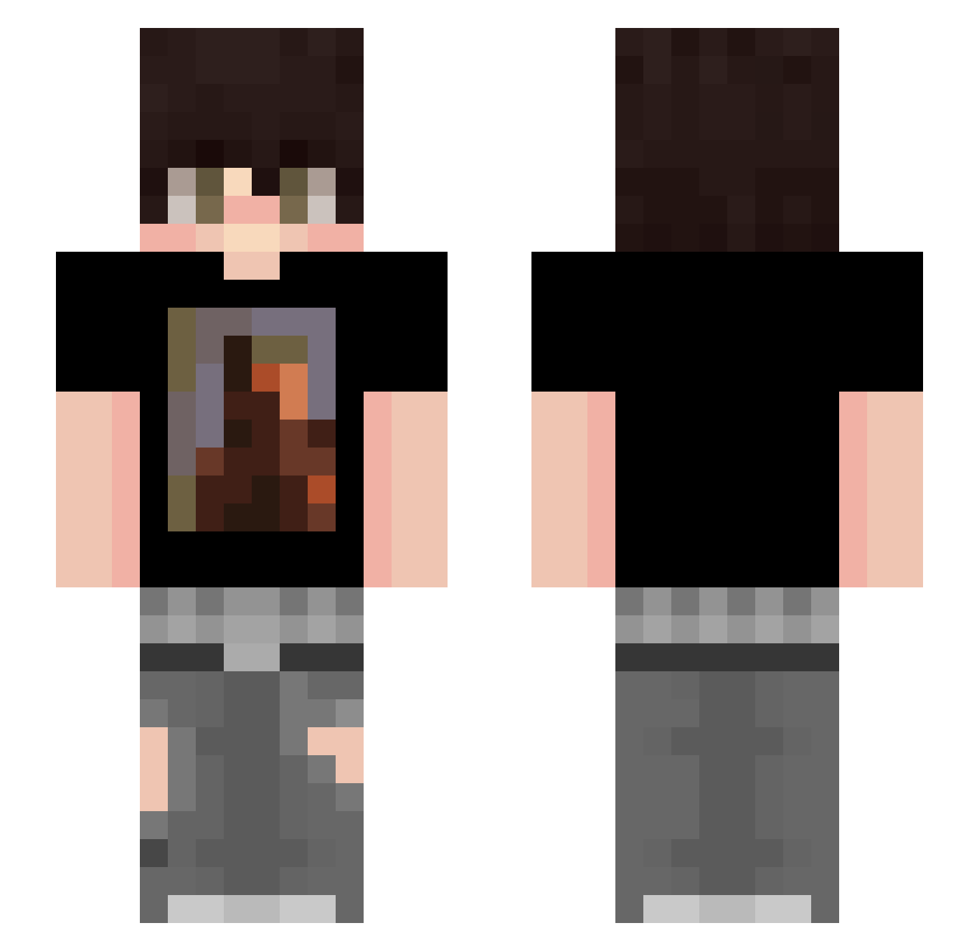 xalthor Minecraft skin, front and back view