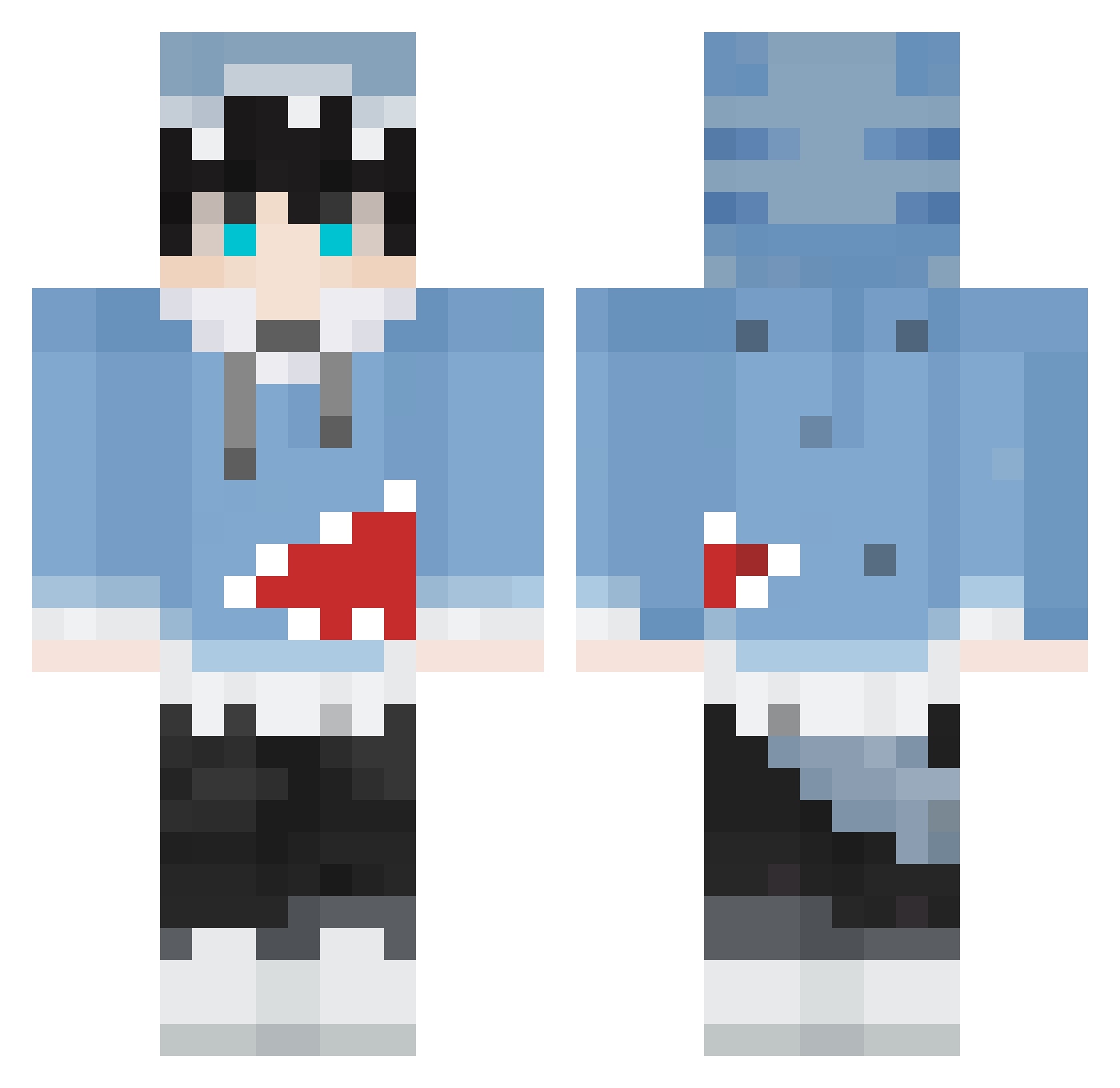 RexVortigern Minecraft skin, front and back view
