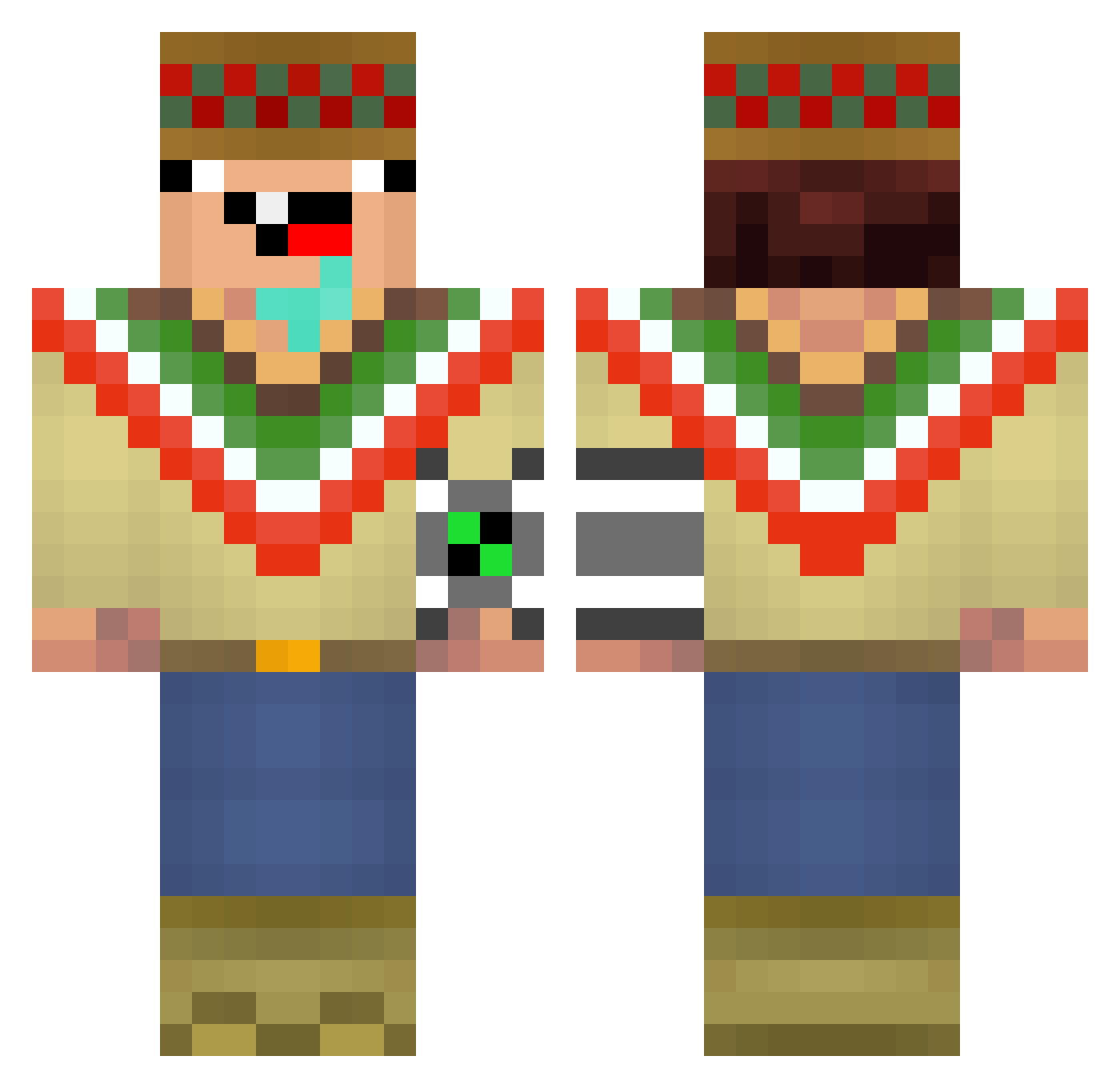 OakMasterChif Minecraft skin, front and back view
