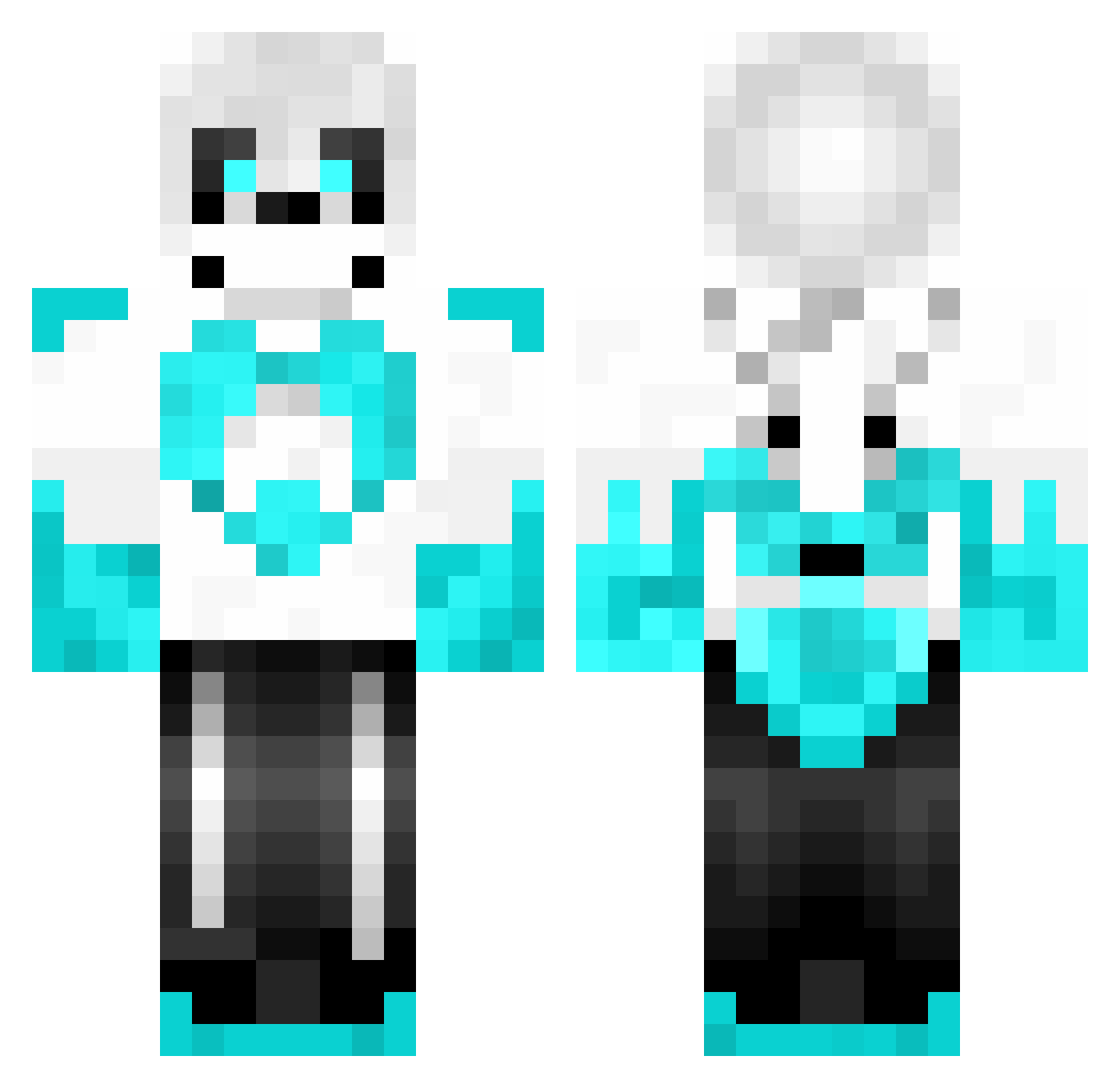 Shaed_ Minecraft skin, front and back view