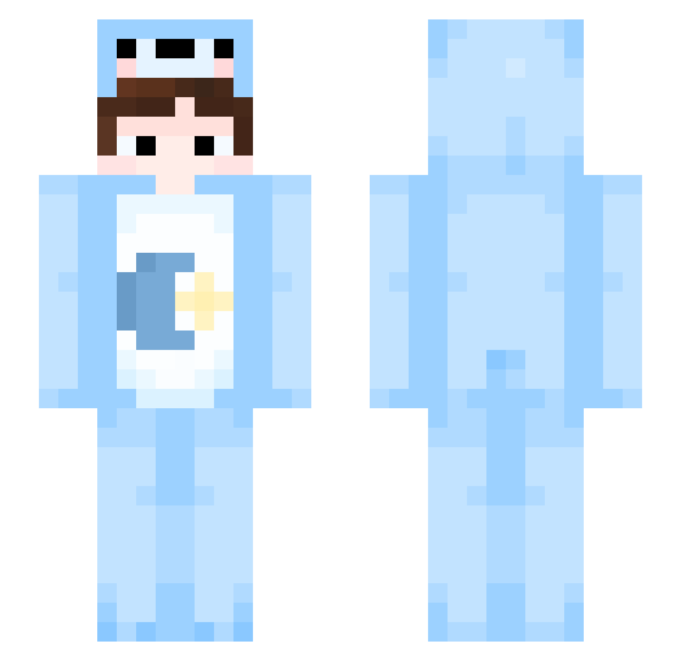 maltematischer Minecraft skin, front and back view