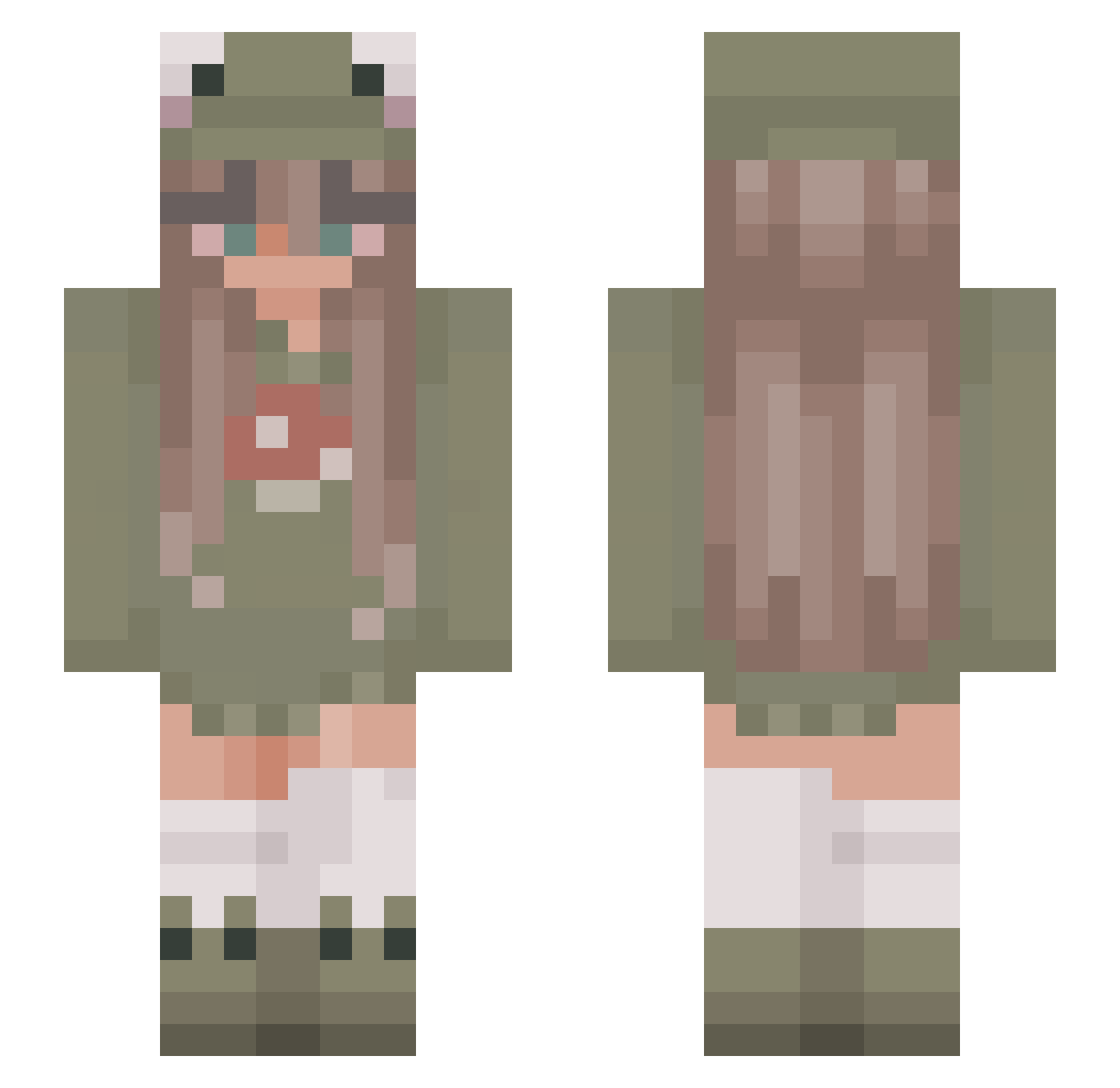 Sammysimba Minecraft skin, front and back view