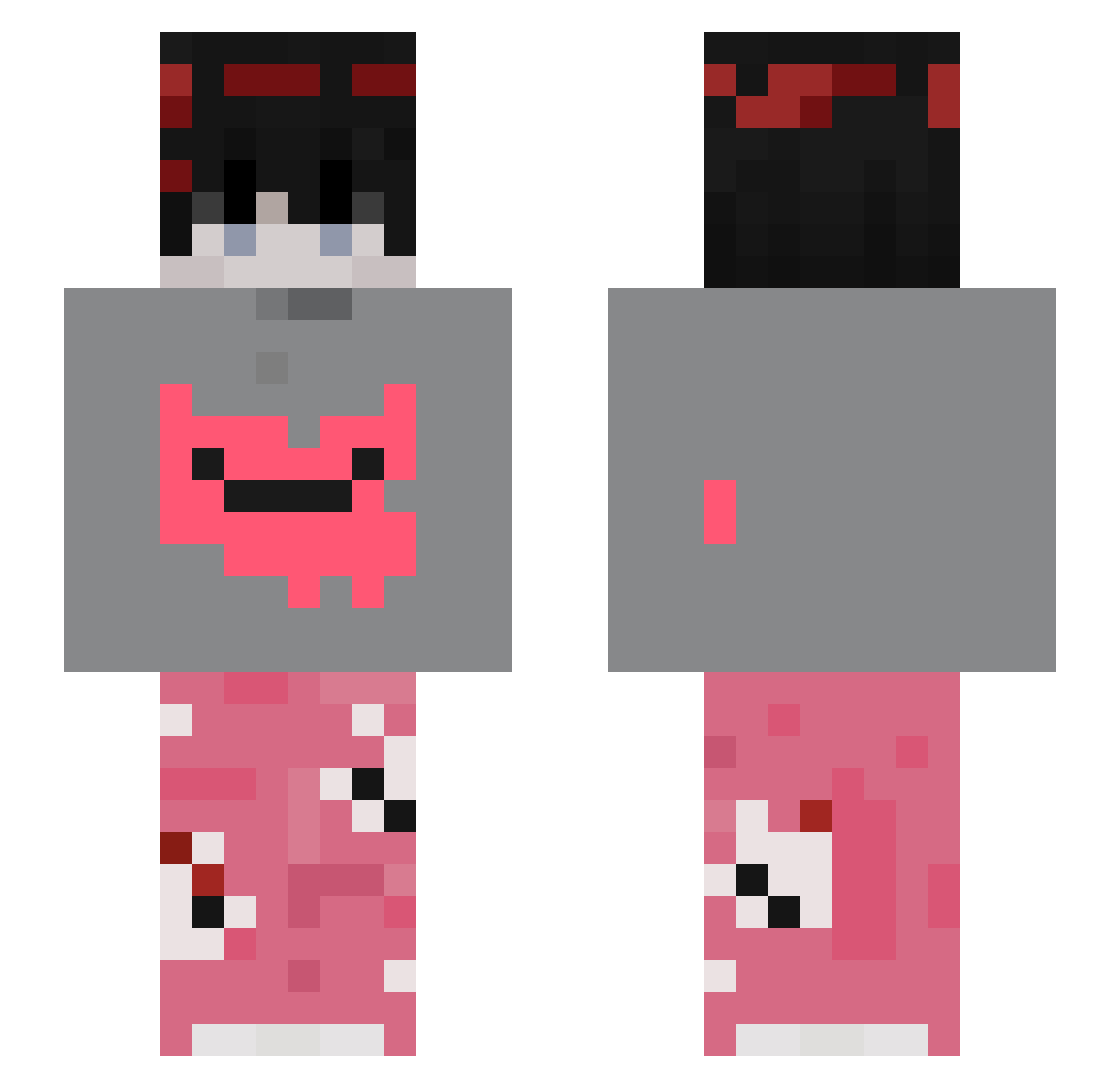 SukuYT Minecraft skin, front and back view