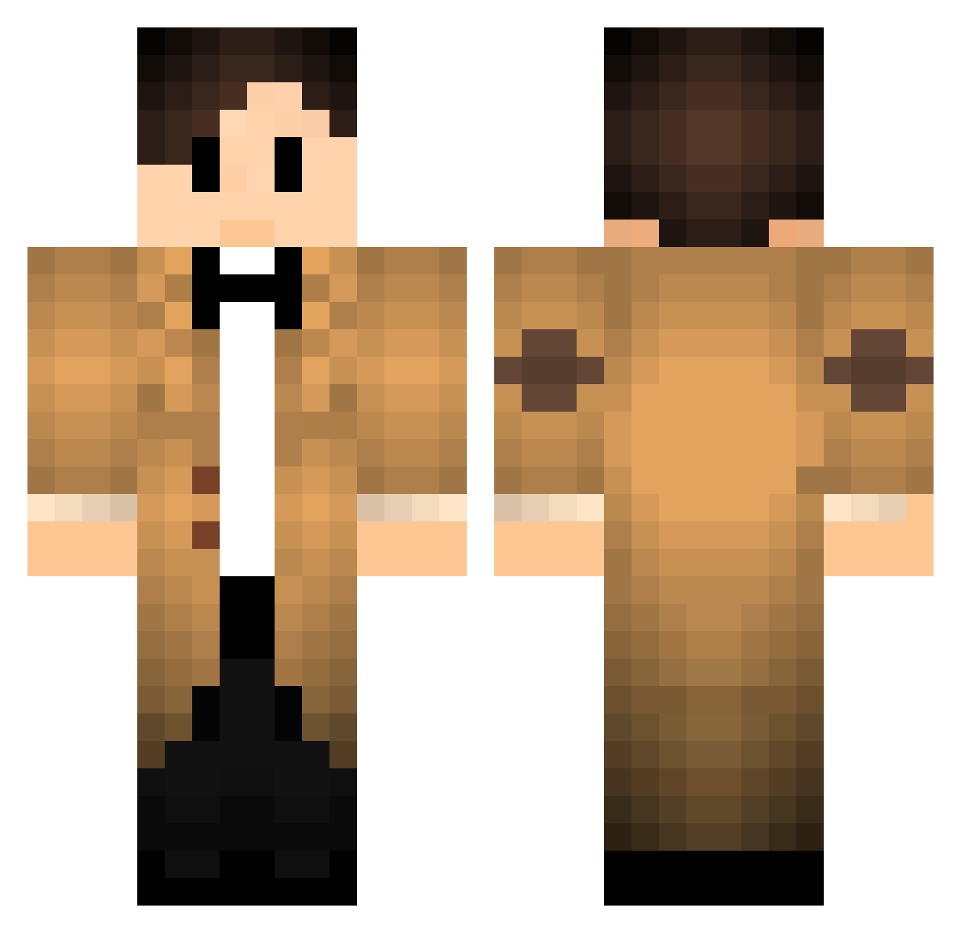 Obliques Minecraft skin, front and back view