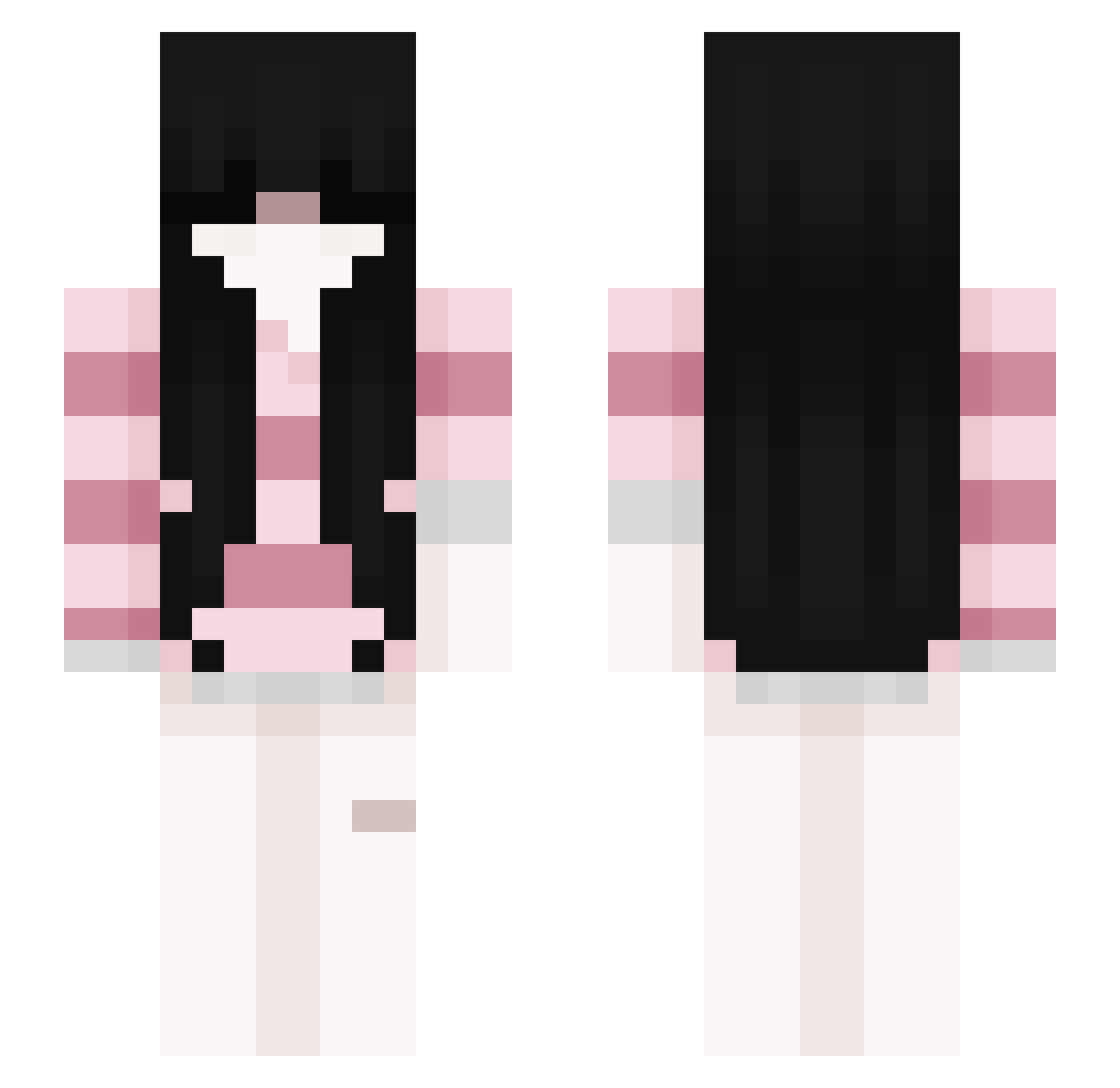 twylq Minecraft skin, front and back view