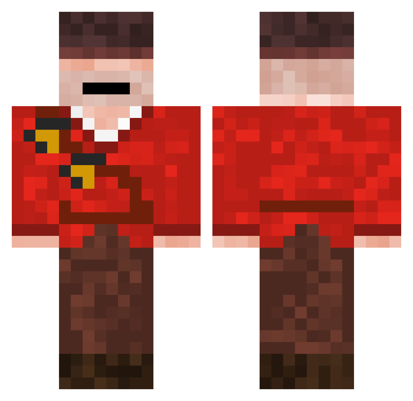 xNapho Minecraft skin, front and back view