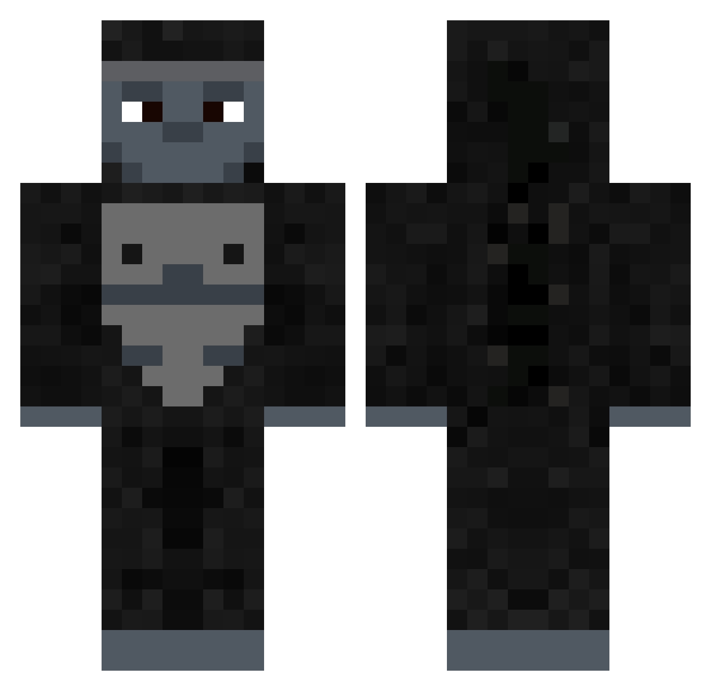 Rory652 Minecraft skin, front and back view