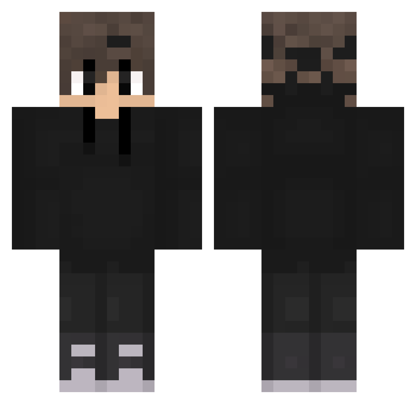 Sraedscount Minecraft skin, front and back view