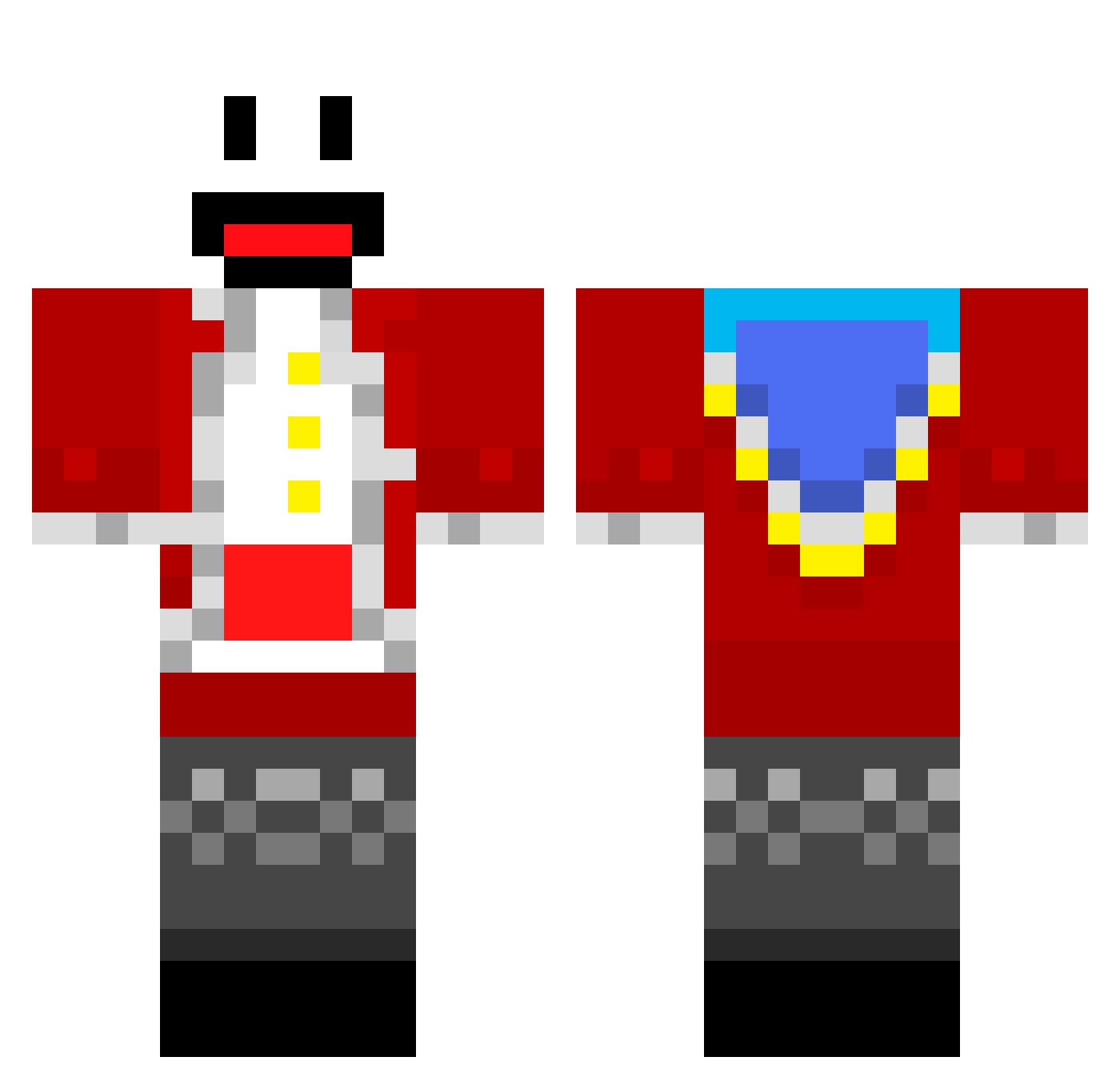 Supsgaming668 Minecraft skin, front and back view