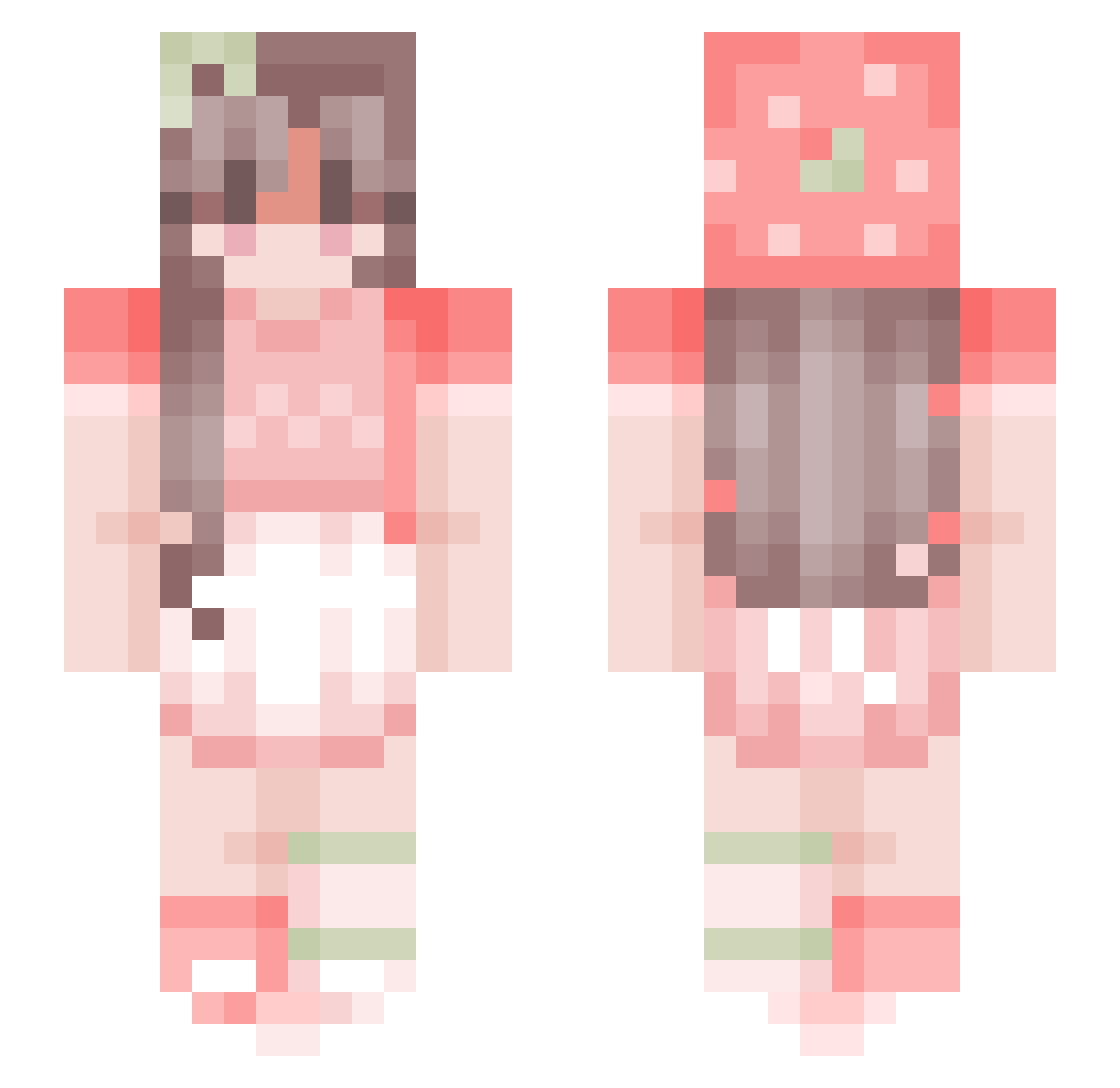 TunaGamer234 Minecraft skin, front and back view
