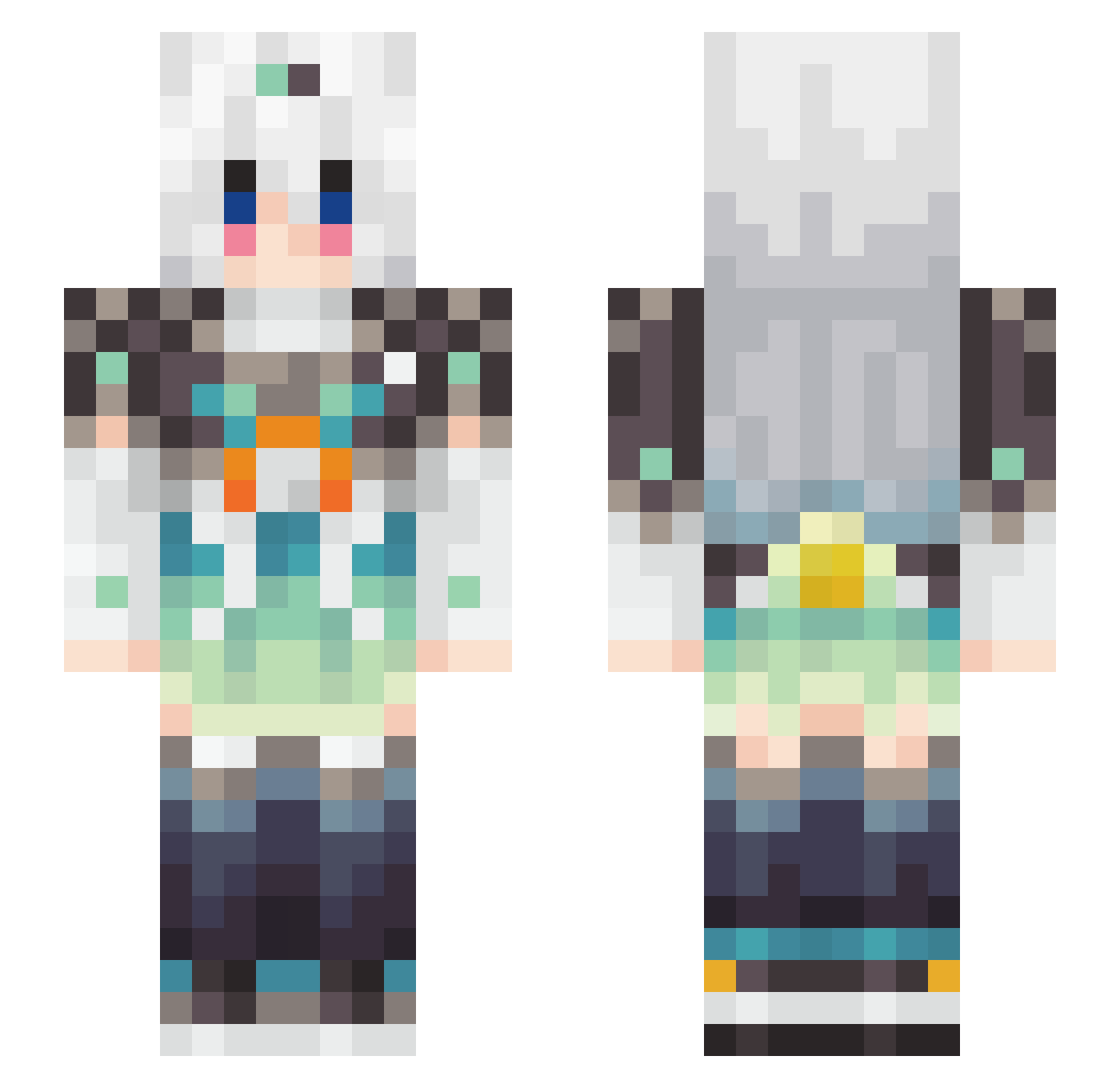 NAHIHIHIDA Minecraft skin, front and back view