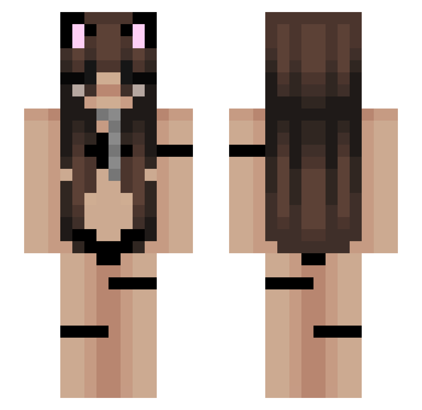 youvvish Minecraft skin, front and back view