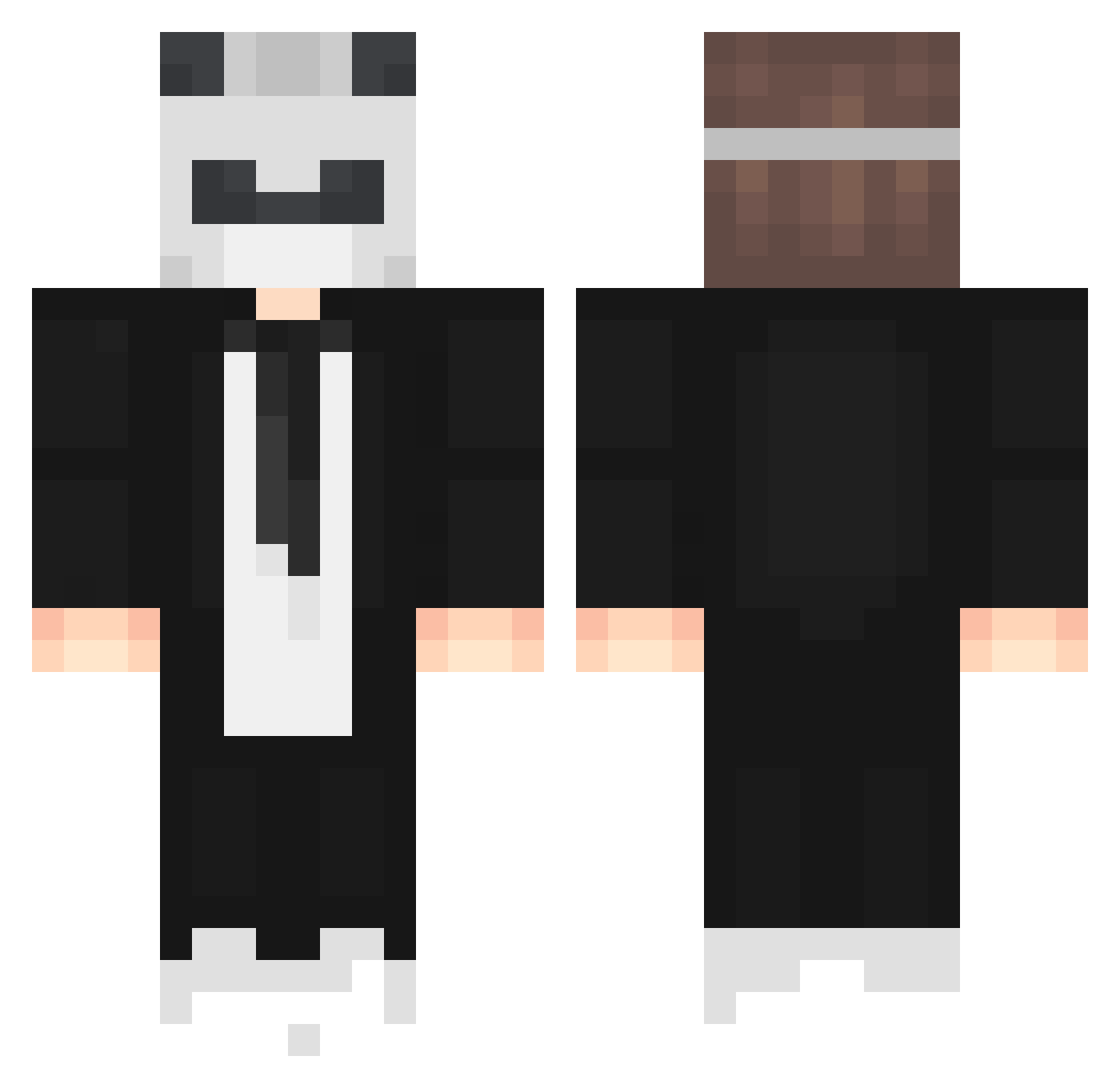 xWibu Minecraft skin, front and back view