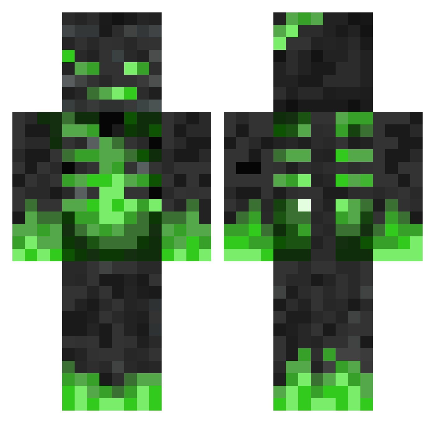 DoomedCells Minecraft skin, front and back view