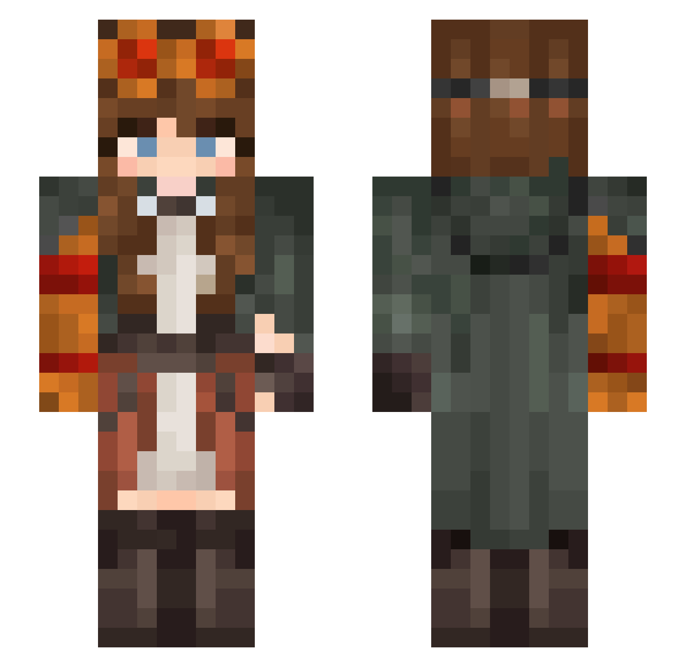 CraftedSky Minecraft skin, front and back view