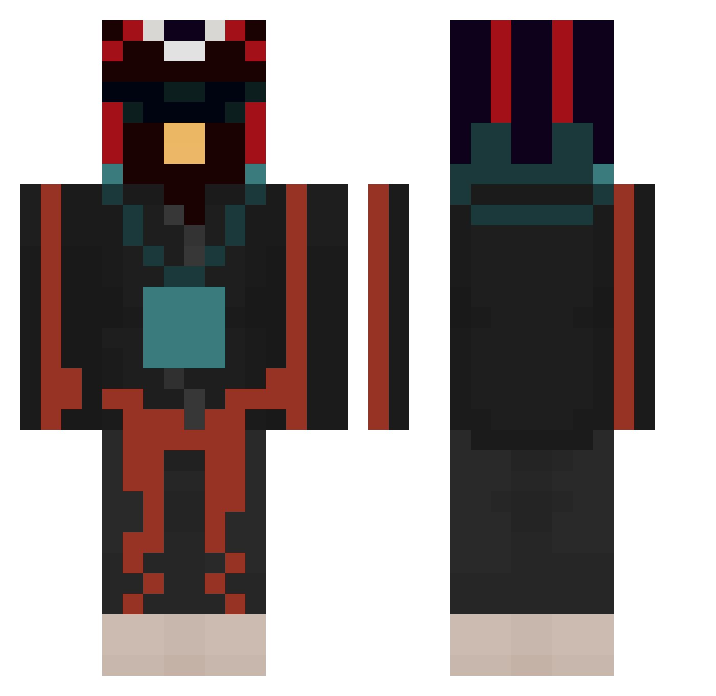 TAUXY Minecraft skin, front and back view