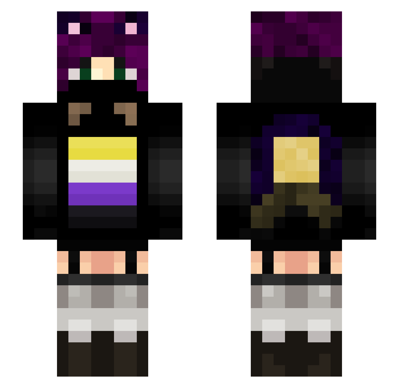 Levi_Bluthunder Minecraft skin, front and back view
