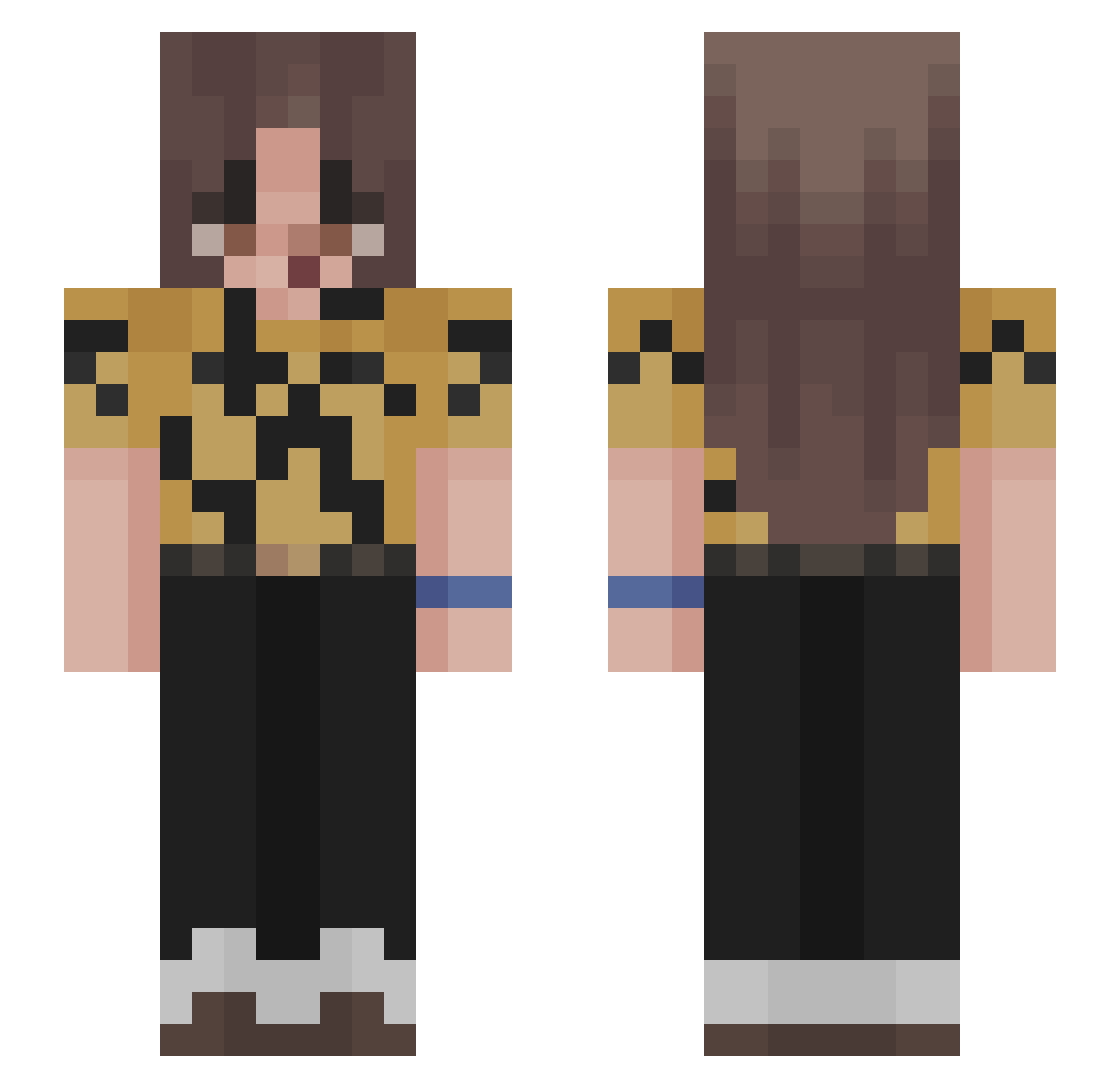 9izu Minecraft skin, front and back view