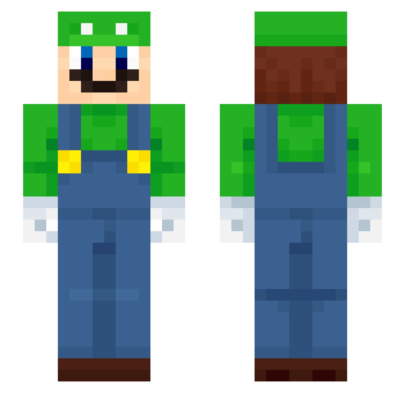 Del76 Minecraft skin, front and back view