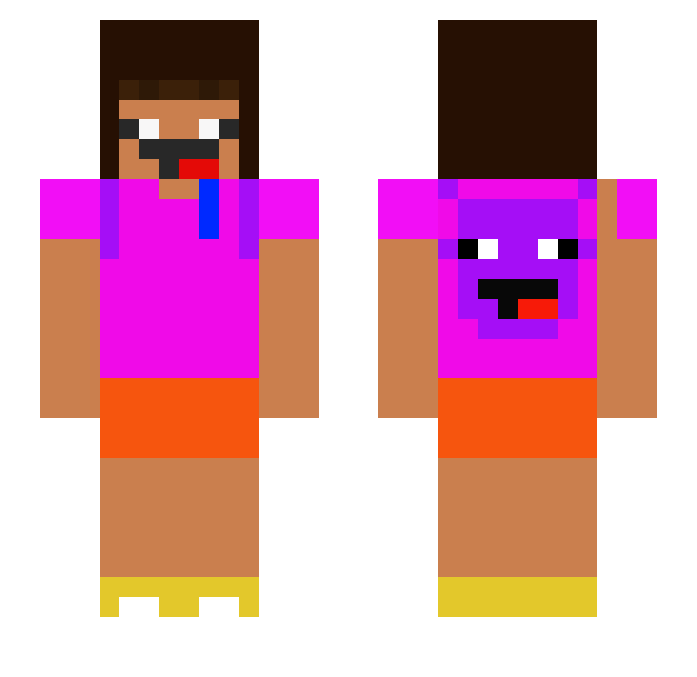 b3bes Minecraft skin, front and back view