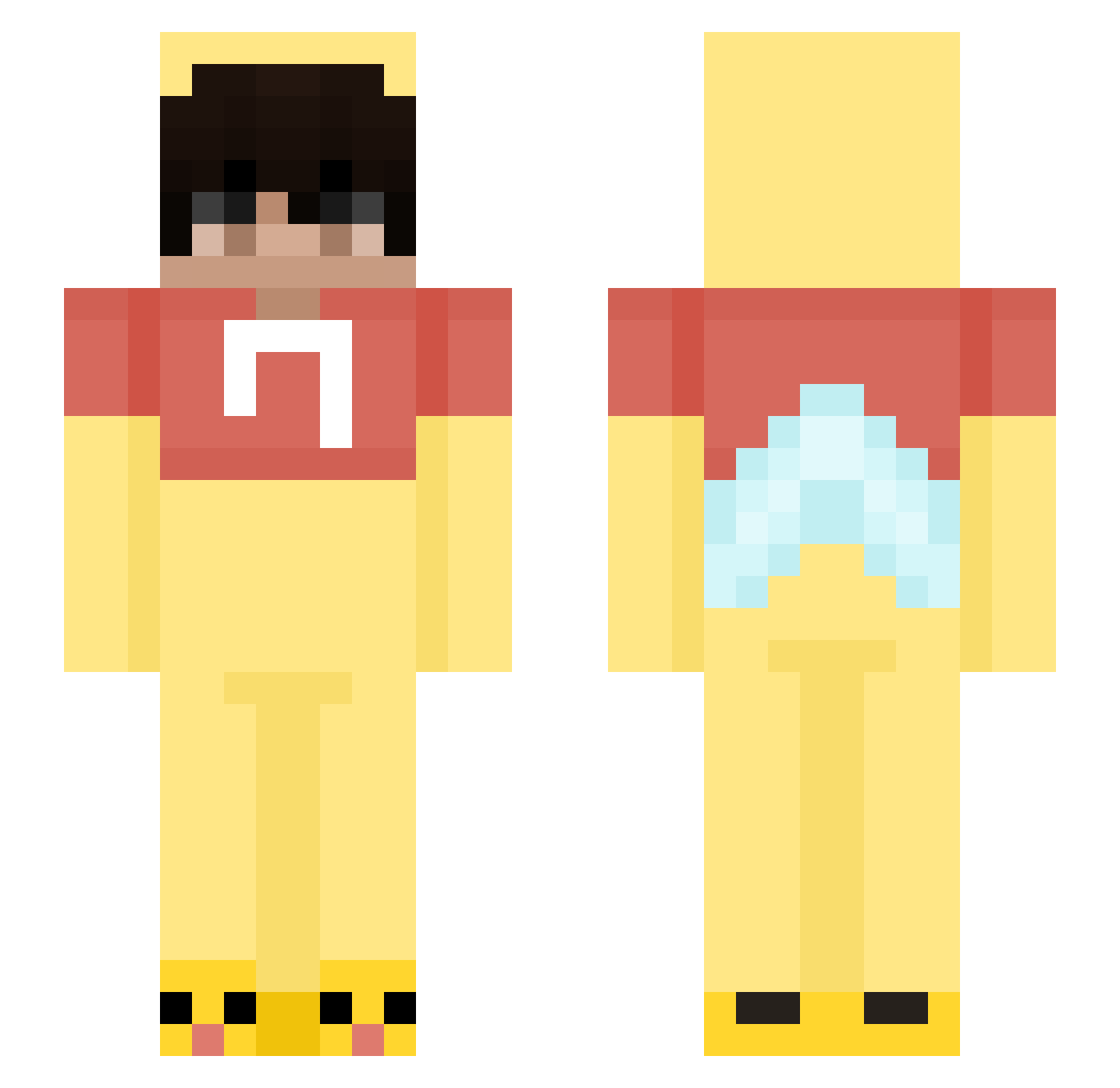 Yacobybat Minecraft skin, front and back view