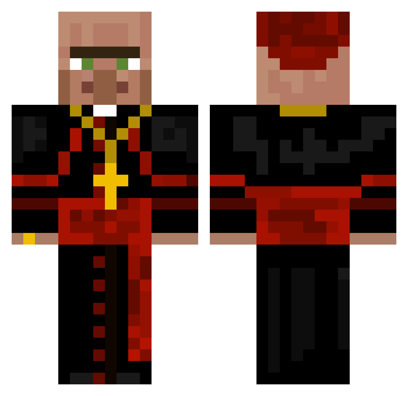 Iguxxt Minecraft skin, front and back view