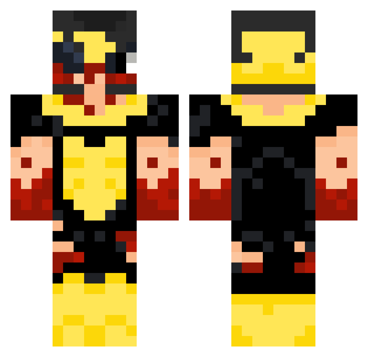 SlobberyPeter Minecraft skin, front and back view
