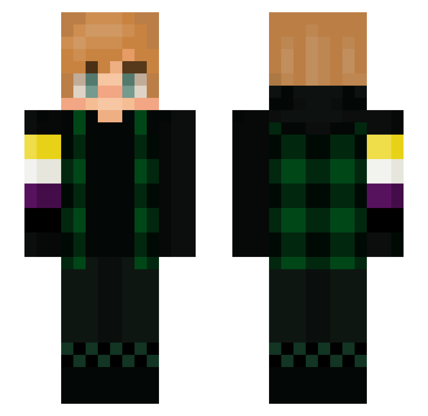 Findys Minecraft skin, front and back view