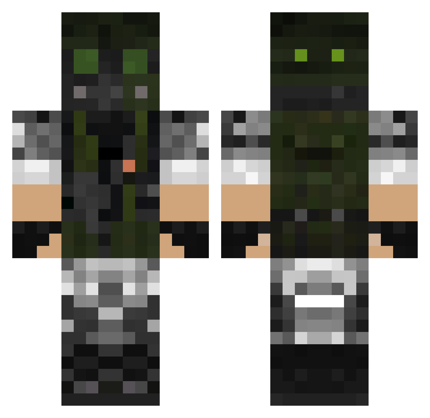TheBup Minecraft skin, front and back view