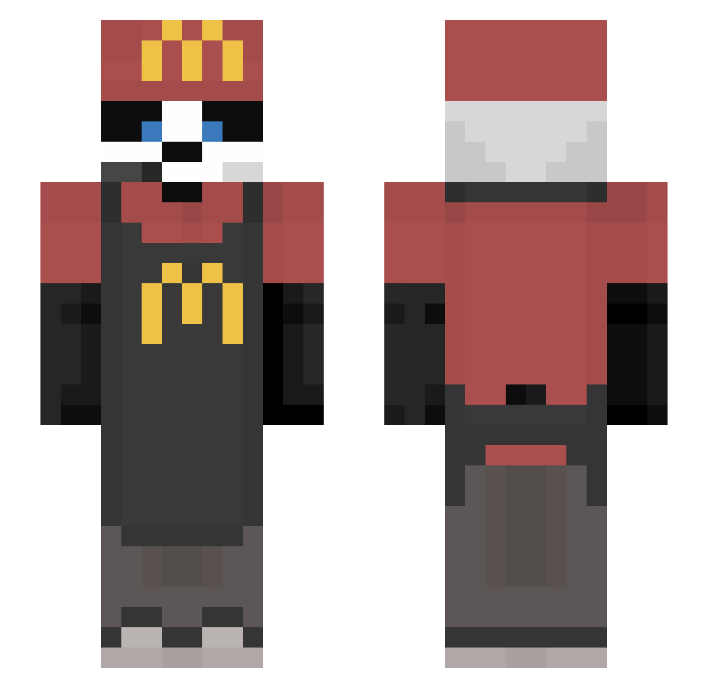 thekiller1255 Minecraft skin, front and back view