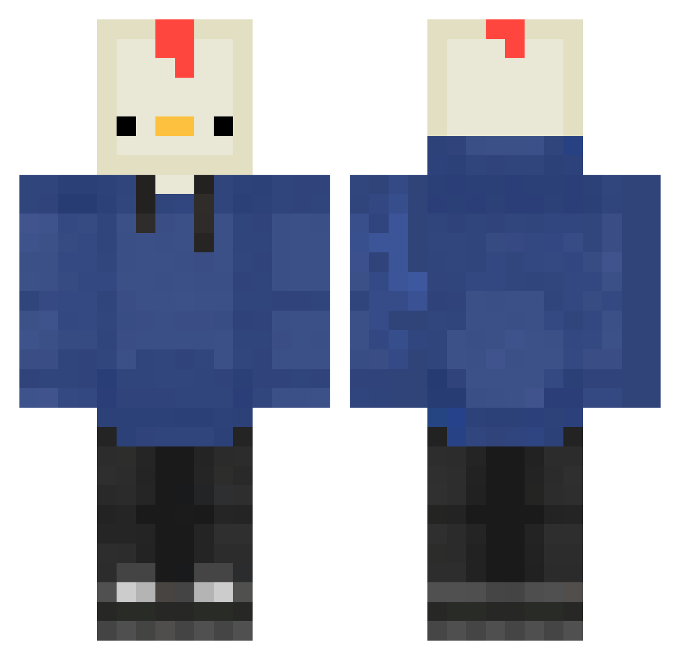 sporkyyy Minecraft skin, front and back view