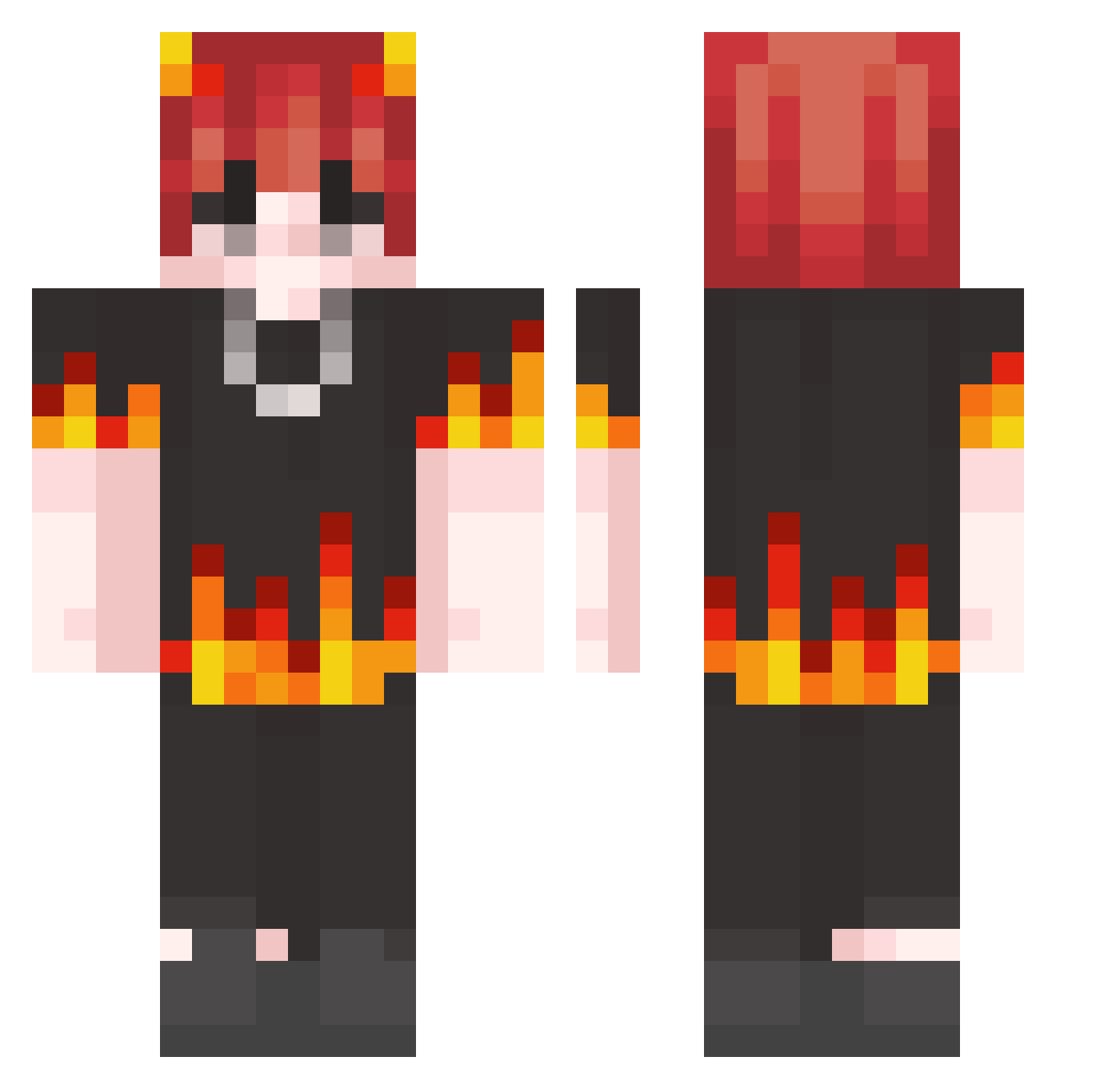RedDeath19 Minecraft skin, front and back view