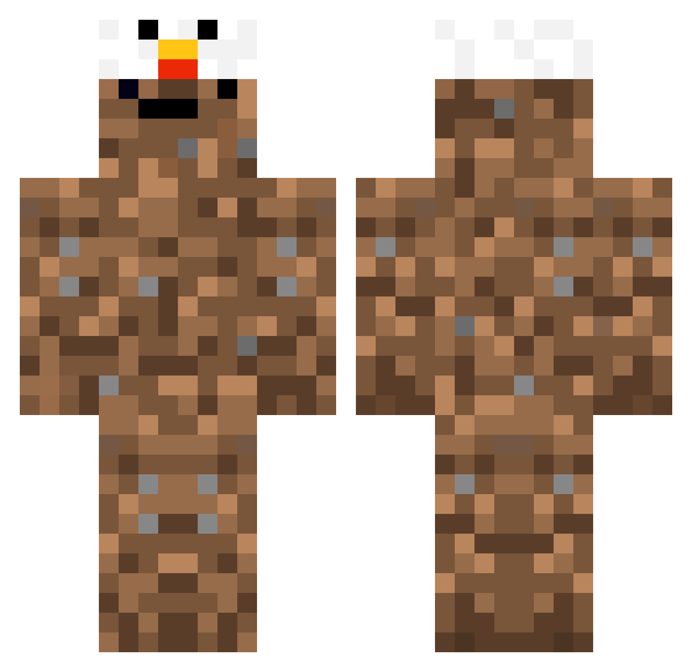 DerSuchtberatter Minecraft skin, front and back view