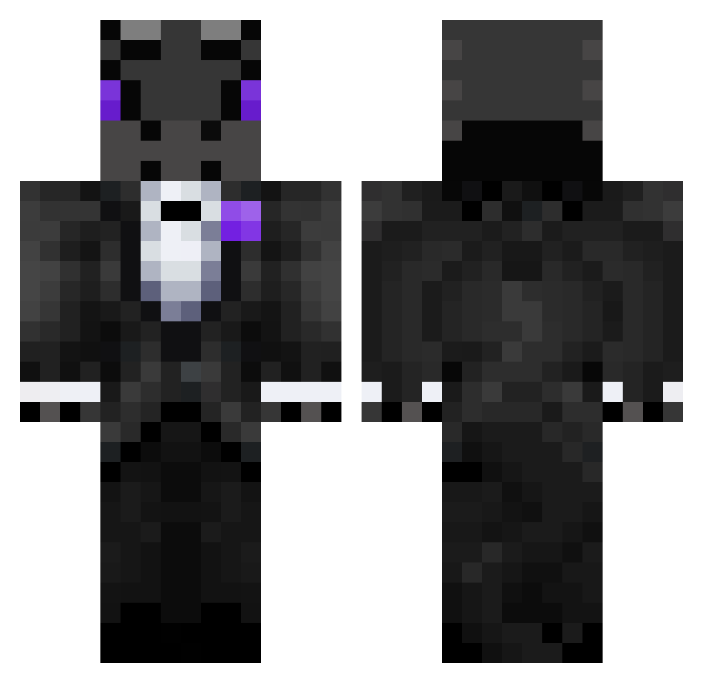 White_Nutella Minecraft skin, front and back view
