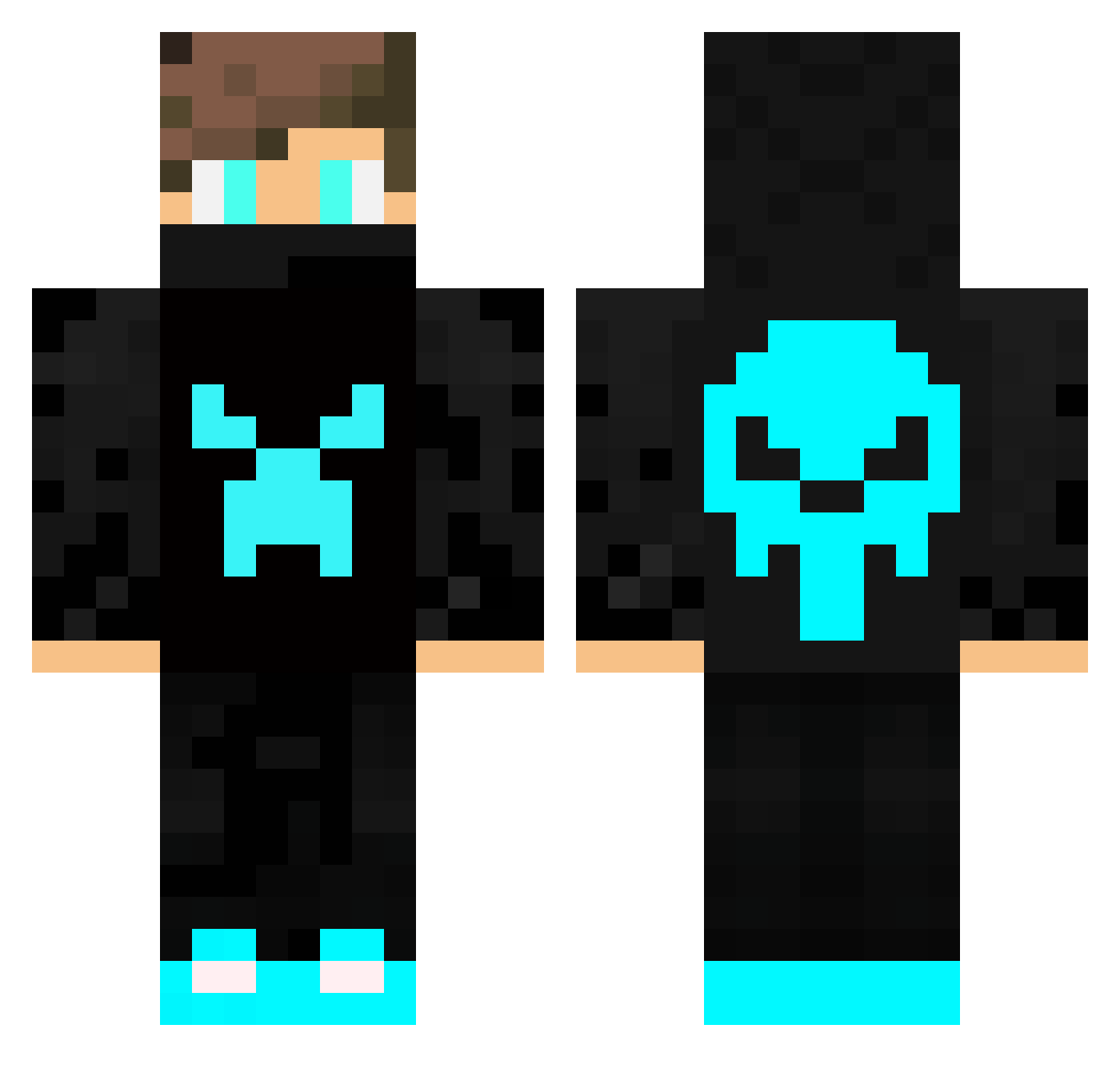 Vandal23 Minecraft skin, front and back view