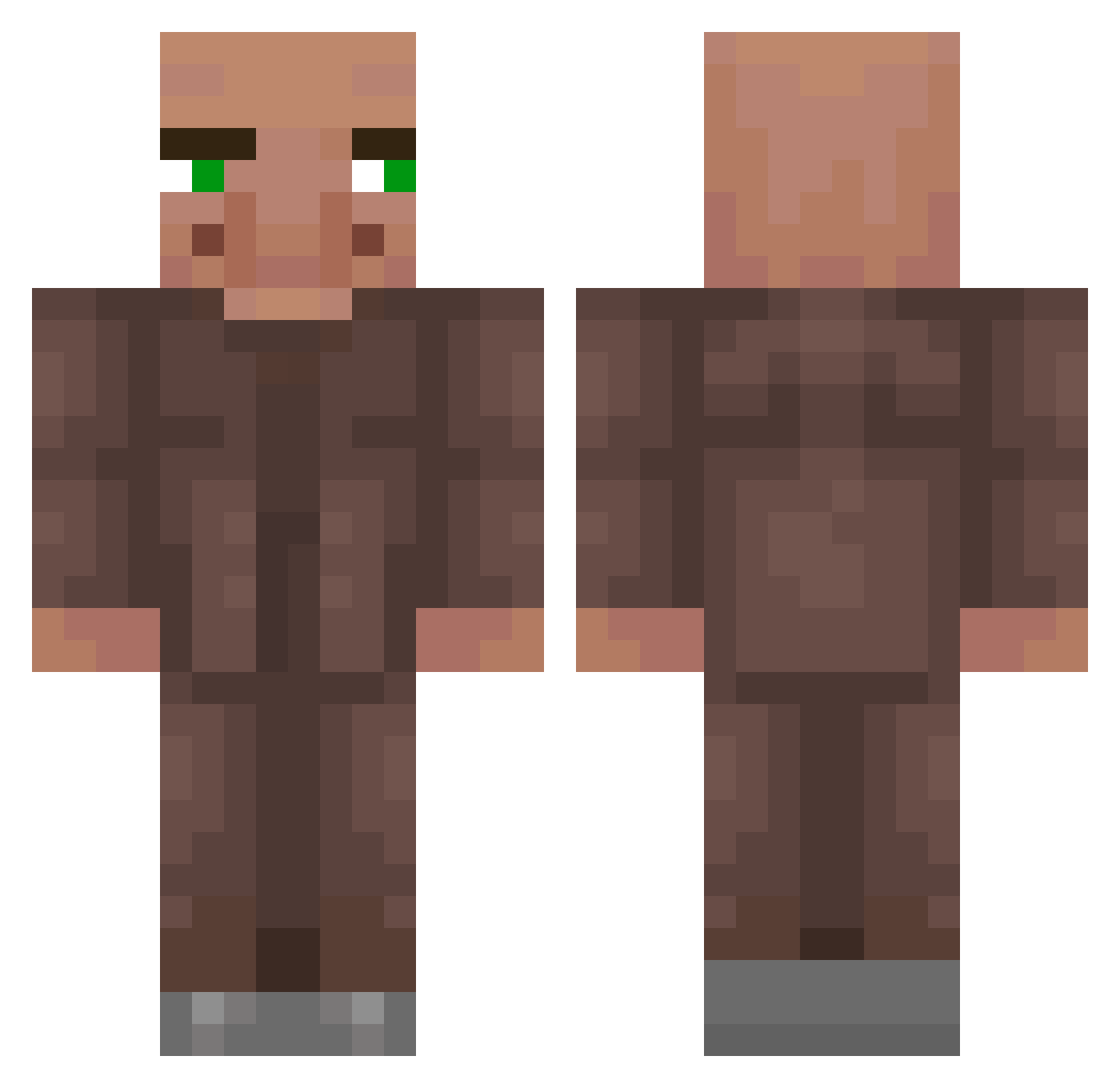 Teshats Minecraft skin, front and back view
