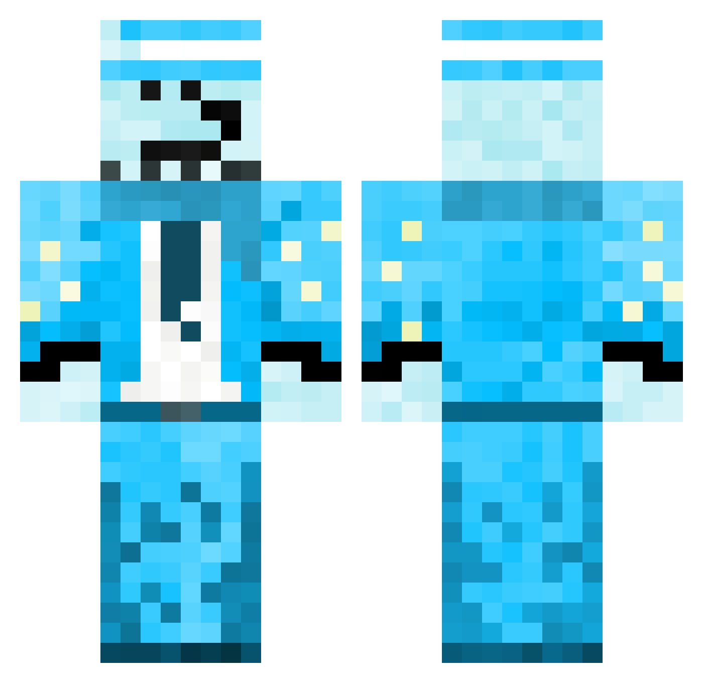 wubsuf Minecraft skin, front and back view