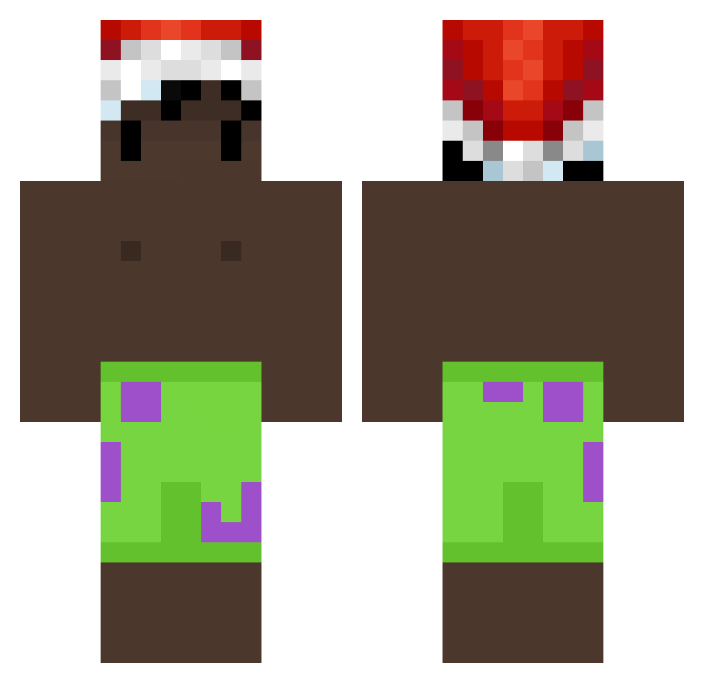 xibas Minecraft skin, front and back view