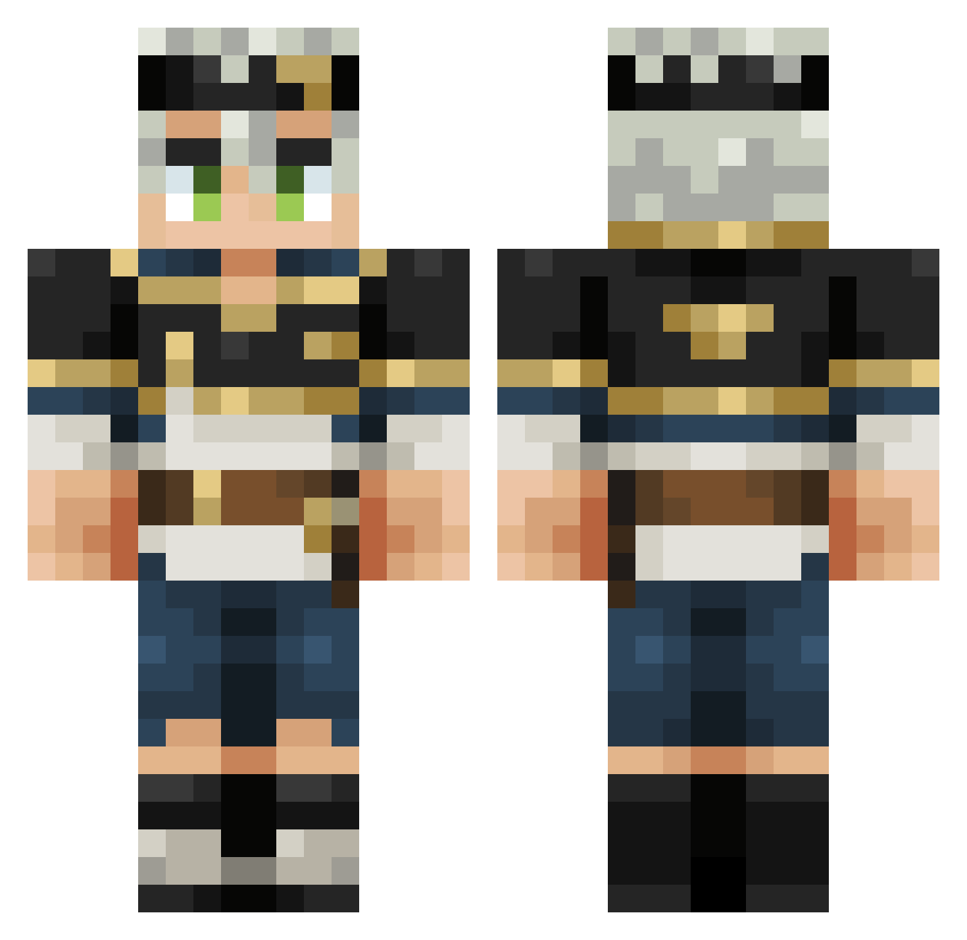 YVN_21 Minecraft skin, front and back view
