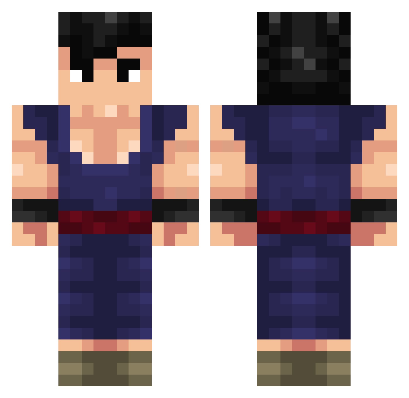 Dragonkuy Minecraft skin, front and back view