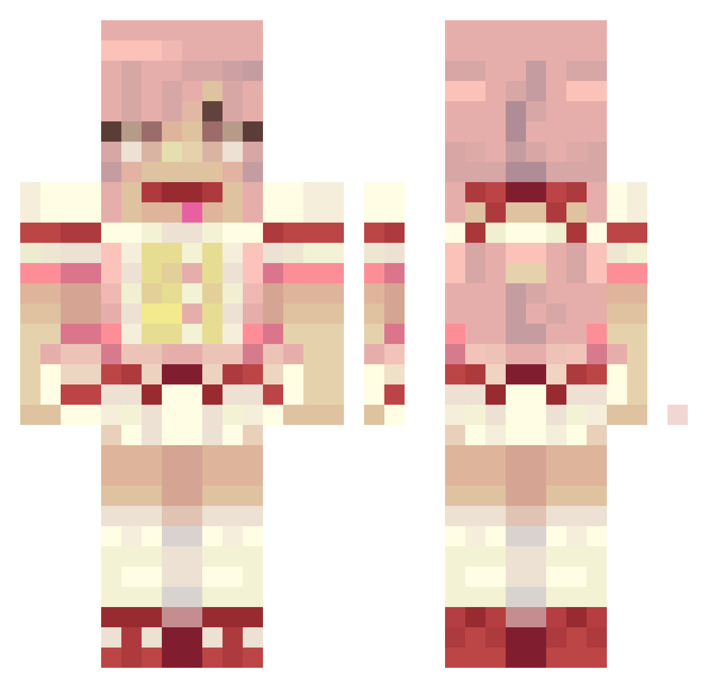 n_ora Minecraft skin, front and back view
